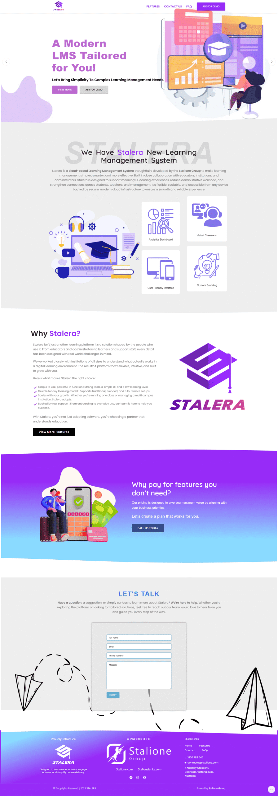 Stalera-learning management system website